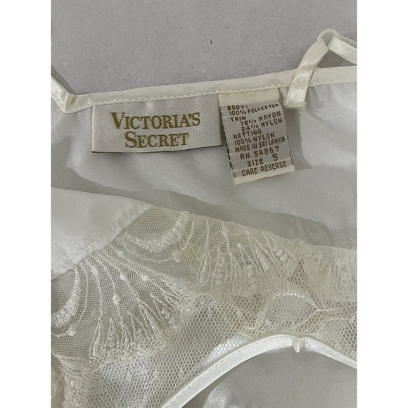 Victorias Secret Nightgown Slip Lingerie Off White 90s Womens Small Long - Picture 15 of 15